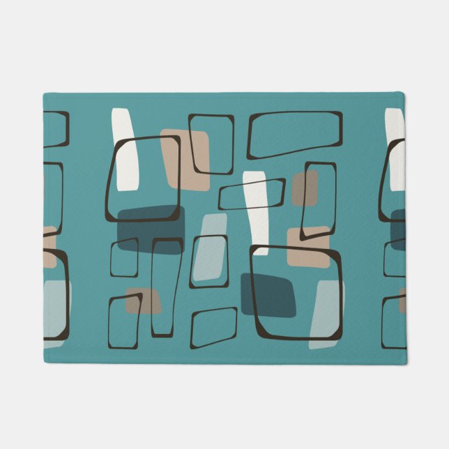 Felpudo Arte de estilo Eames Turquoise (Anverso)