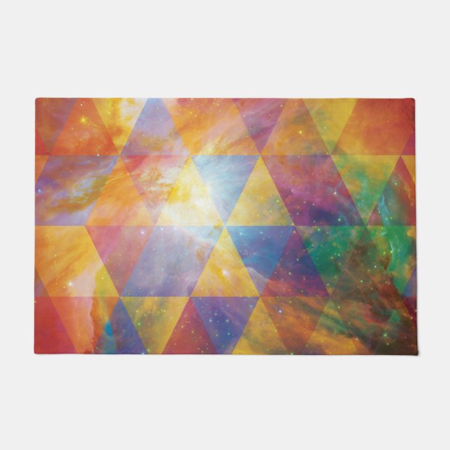 Felpudo Arte de galaxia geométrica (Anverso)