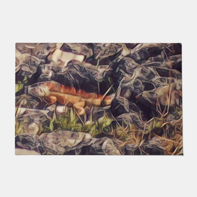 Felpudo Arte de Guana Naranja (Anverso)