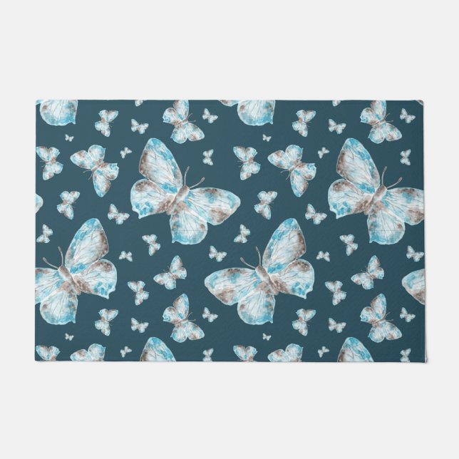 Felpudo Arte de huellas de mariposa (Anverso)