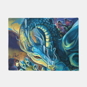 Felpudo Arte de la fantasía del jinete del dragón