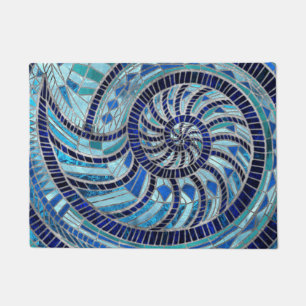 Felpudo Arte de mosaico de Nautilus Shell