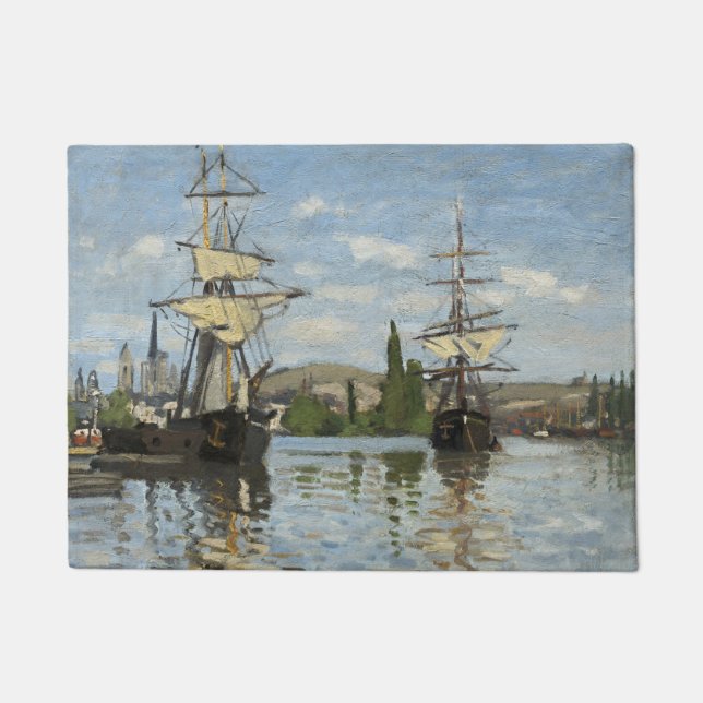 Felpudo Arte de viajes de Claude Monet en el río Sena (Anverso)