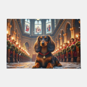 Felpudo Arte del Coro de la Catedral de Navidad de Dachshu