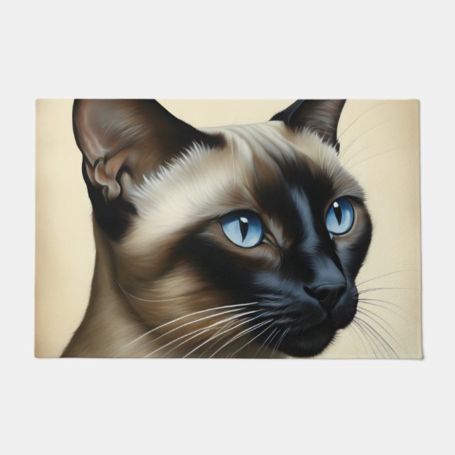 Felpudo Arte felino de Cat Siamese (Anverso)