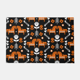 Felpudo Arte folclórico escandinavo de caballos