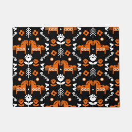 Felpudo Arte folclórico escandinavo de caballos