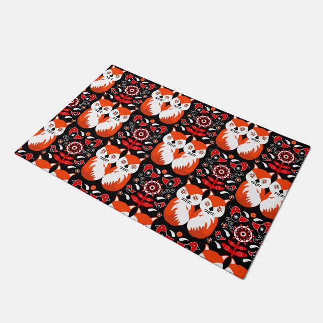 Felpudo Arte folclórico escandinavo de Fox (Angular)