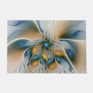 Felpudo Arte fractal de fantasía abstracta y elevada con a