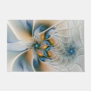 Felpudo Arte fractal de fantasía abstracta y elevada con a