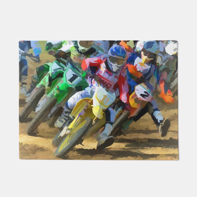 Felpudo Arte gráfico de la raza Motocross (Anverso)