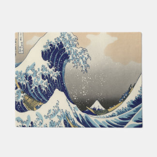 Felpudo arte japonés vintage paisaje oceánico gran ola