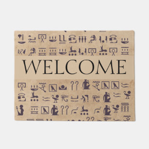 Felpudo Arte jeroglífico de la Antigua Egipto sobre el per