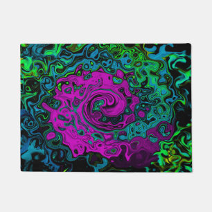 Felpudo Arte Líquido Giratorio Abstracto Magenta Enérgico