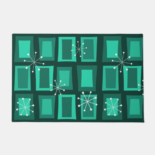 Felpudo Arte Moderno De Mediados Del Siglo "Puertas Maravi (Anverso)