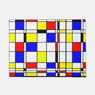 Felpudo Arte moderno minimalista colorido de Mondrian de