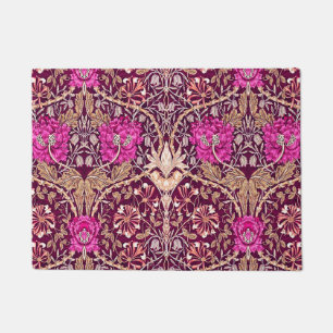 Felpudo Arte Nouveau floral, ciruelo, beige y Deep Purple