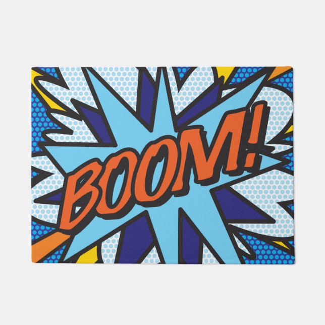 Felpudo Arte Pop de Cómic BOOM Superhéroe (Anverso)