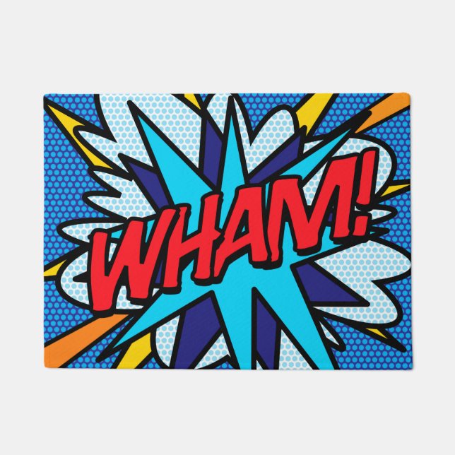 Felpudo Arte Pop de Cómic WHAM Superhéroe (Anverso)