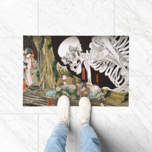 Felpudo Arte vintage Ukiyo-e del espectro esqueleto de Kun