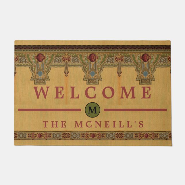 Felpudo Artes y artesanías, artesanos o Rosas de misiones (Anverso)