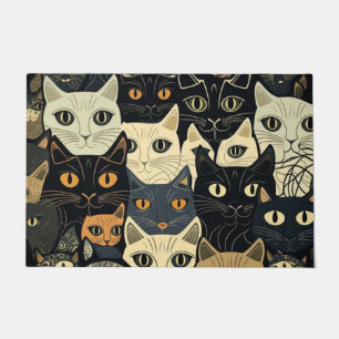 Felpudo Artesanía del patrón de gato
