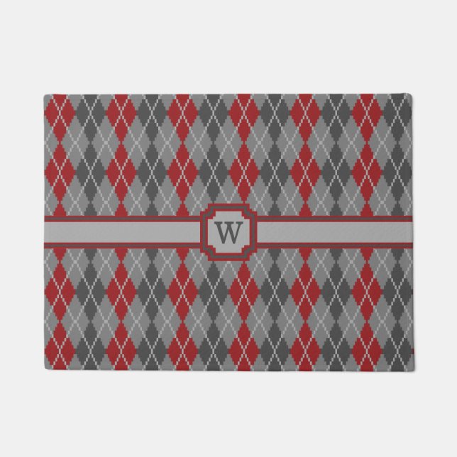 Felpudo Ashes and Embers Argyle Doormat (Anverso)