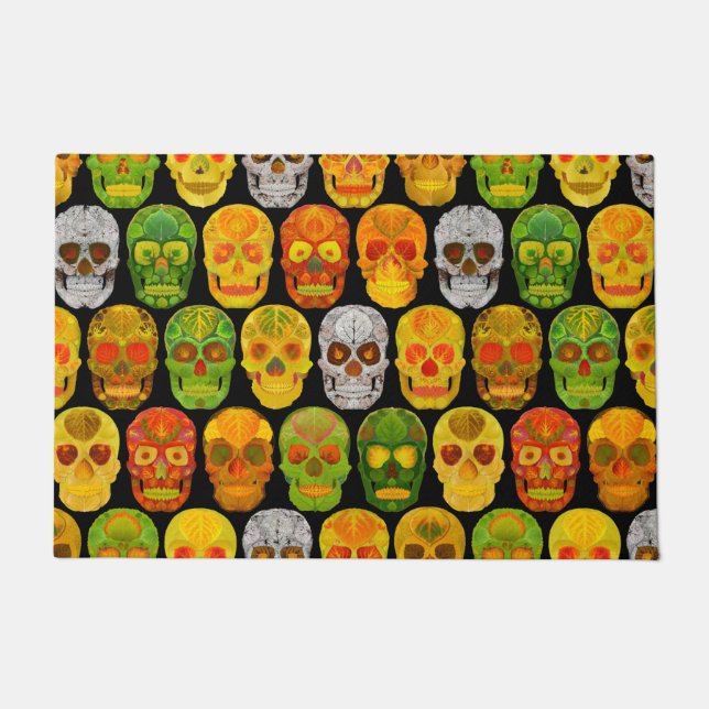 Felpudo Aspen Leaf Skulls sin fisuras patrón 2018 (Anverso)