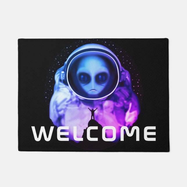 Felpudo Astronauta de bienvenida extranjera (Anverso)
