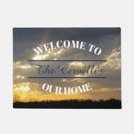 Felpudo Atardecer A Través De Las Nubes