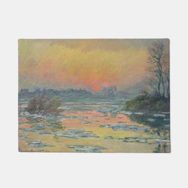 Felpudo Atardecer en el río Sena en invierno (Claude Monet (Anverso)