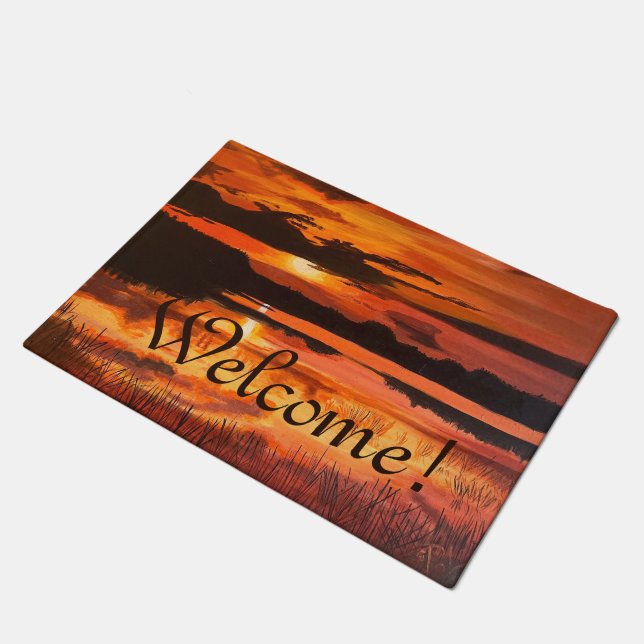 Felpudo Atardecer en los Everglades, por Gary Poling (Angular)