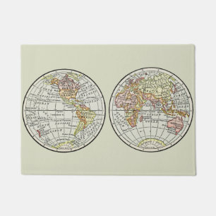 Felpudo Atlas Mundial del Mapa de Viajes de la Tierra 1916