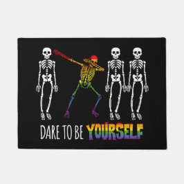 Felpudo Atrévete A Ser Tu Mismo Halloween Dabbing Skeleton