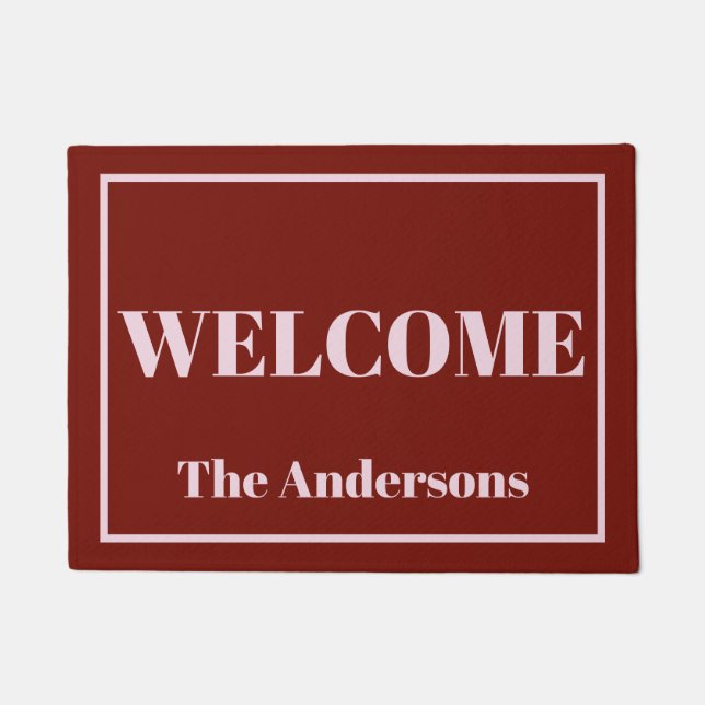 Felpudo Audaz Cranberry y Pink personalizados (Anverso)