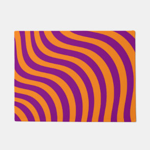Felpudo Audaz Naranja Purple Zebra Stripe Moderno Entryway