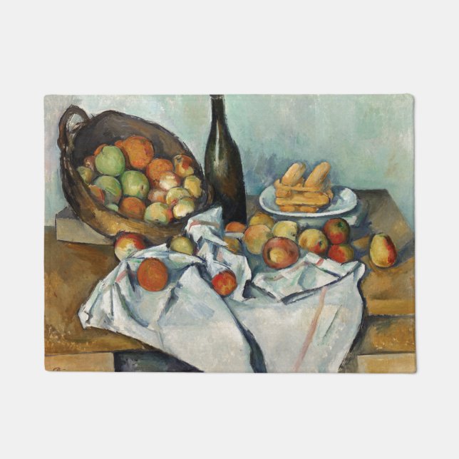Felpudo Aún las manzanas de la vida canasta Cezanne Pintur (Anverso)