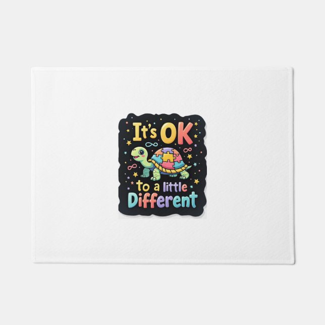 Felpudo Autism Awareness It's Ok To Be A Little Different  (Anverso)