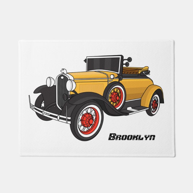 Felpudo Auto amarillo clásico 1931 (Anverso)