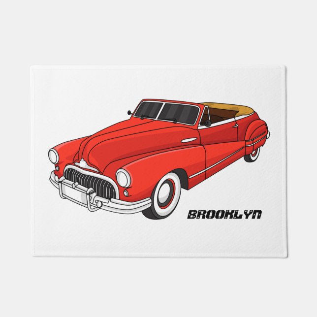 Felpudo Automóvil rojo clásico de 1948 (Anverso)