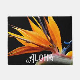 Felpudo Ave naranja de la planta de paraíso Bloom Aloha