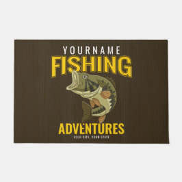 Felpudo Aventuras de pesca personalizadas: pescador de baj