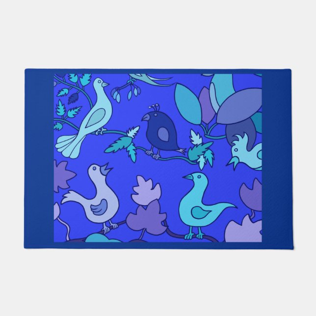 Felpudo Aves azules (Anverso)