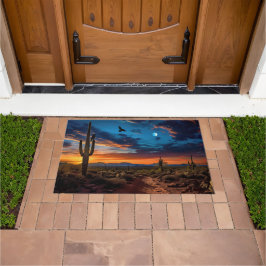 Felpudo Aves cortadas en el paisaje del desierto en el sur