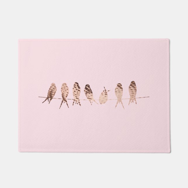 Felpudo Aves de cobre simples y modernas | Mat de puerta (Anverso)