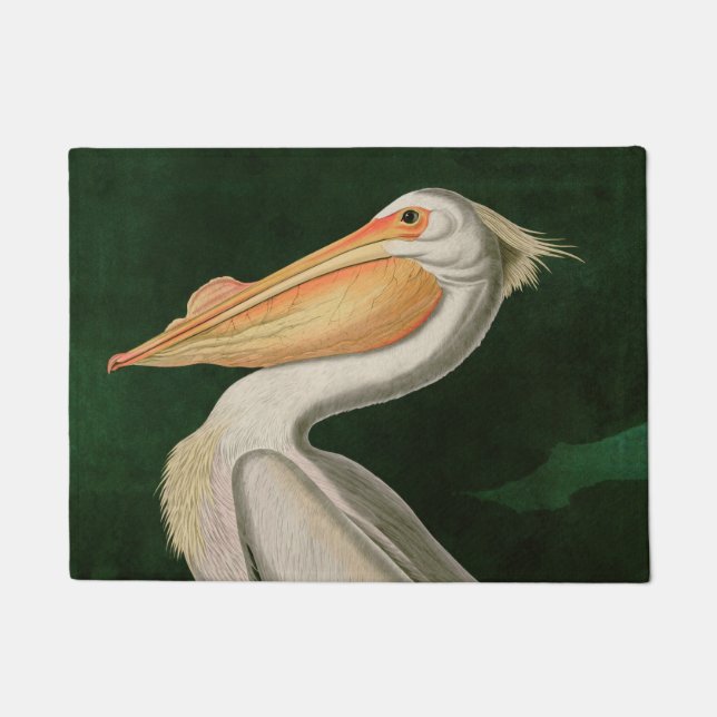 Felpudo Aves estadounidenses blancas pelícanas de América  (Anverso)