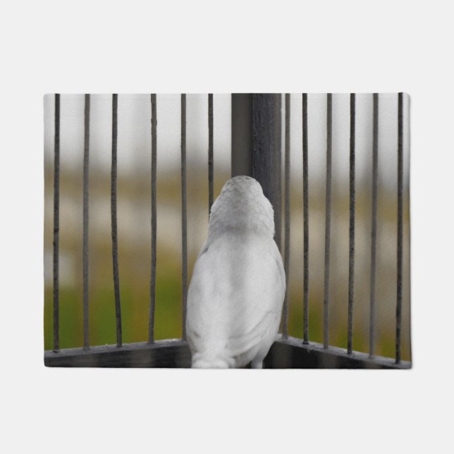 Felpudo Aves, jaula, bares (Anverso)