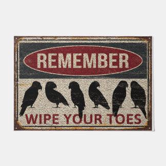 Felpudo Aves Simples Recuerdan Limpiar Sus Toques