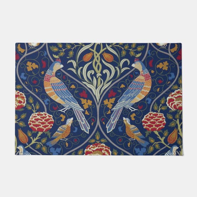 Felpudo Aves y flores, William Morris (Anverso)