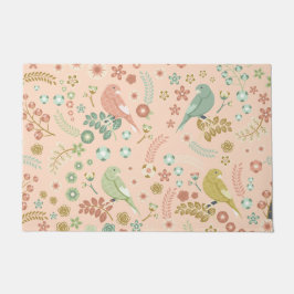 Felpudo Aves y ramas de Shabby Pastel Salmon